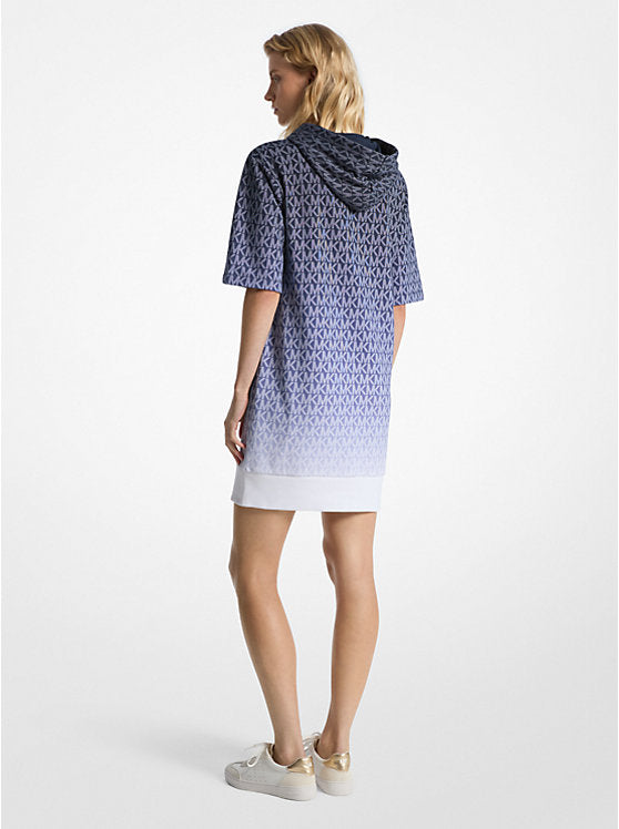 Ombré Signature Logo Cotton Terry Hoodie Dress