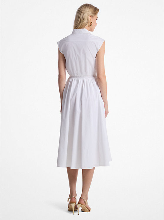 Stretch Cotton Poplin Midi Dress