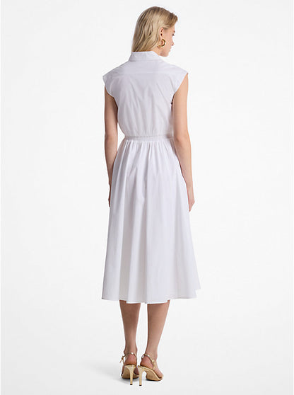 Stretch Cotton Poplin Midi Dress