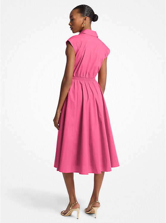 Stretch Cotton Poplin Midi Dress