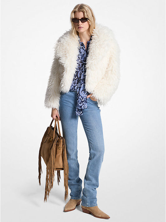 Cropped Faux Fur Jacket
