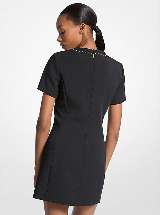 Studded Stretch Crepe Shift Dress