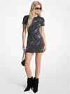 Studded Paisley Scuba Mini Dress