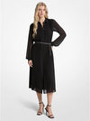 Pleated Georgette Shirtdress