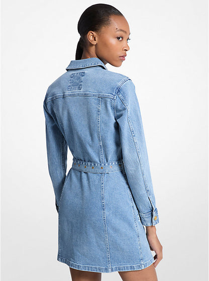 Denim Belted Mini Dress