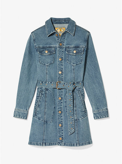 Denim Belted Mini Dress
