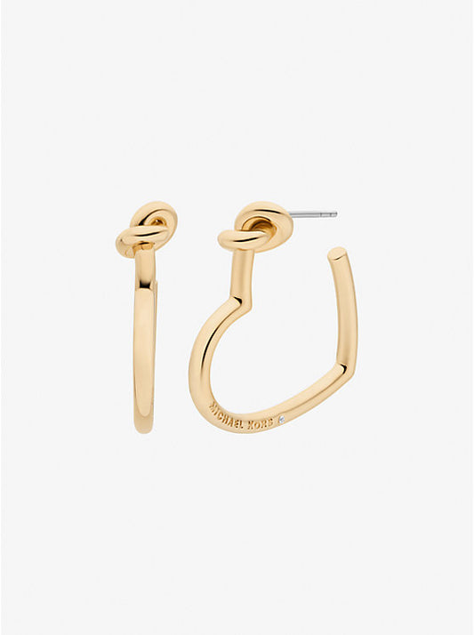 Knotted Heart Hoop Earrings