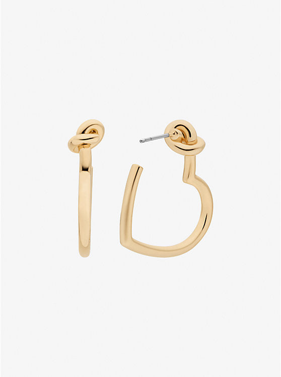 Knotted Heart Hoop Earrings