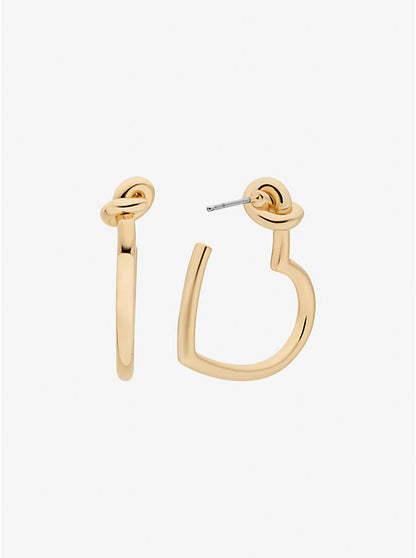 Knotted Heart Hoop Earrings