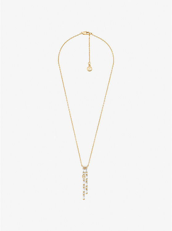 Pavé Baguette Drop Necklace
