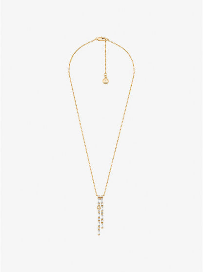 Pavé Baguette Drop Necklace