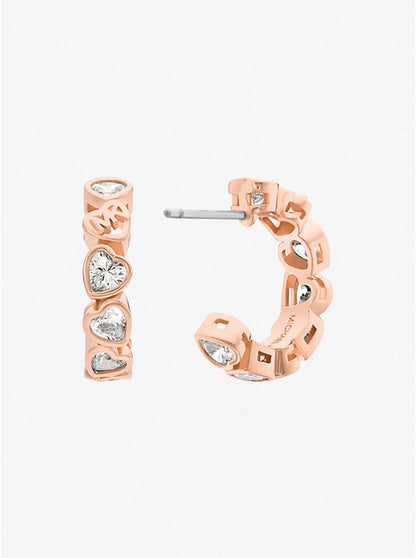 Cubic Zirconia Hearts Hoop Earrings