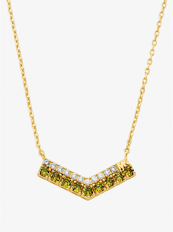 Two-Tone Pavé Chevron Necklace