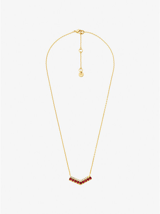 Two-Tone Pavé Chevron Necklace