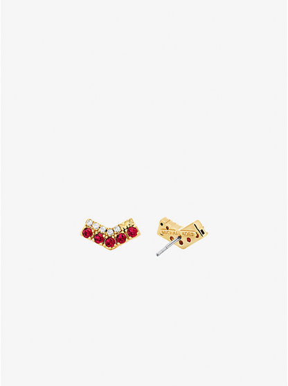 Two-Tone Pavé Chevron Stud Earrings