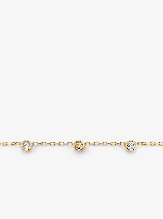 Logo Bezeled Pavé Necklace