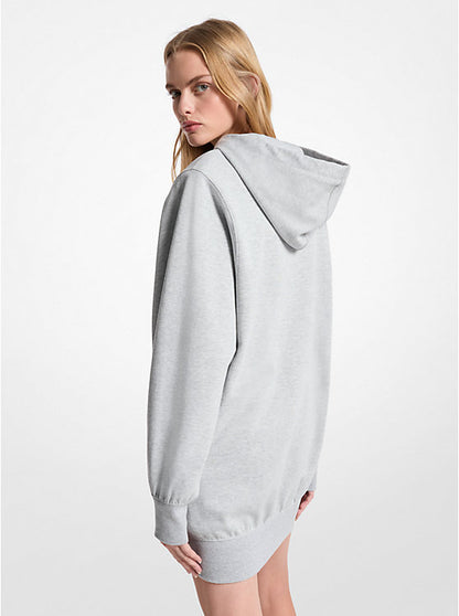 Shoulder Pad Cotton Blend Hoodie Dress