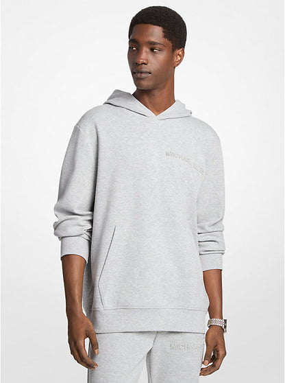 Embossed Logo Cotton Blend Hoodie