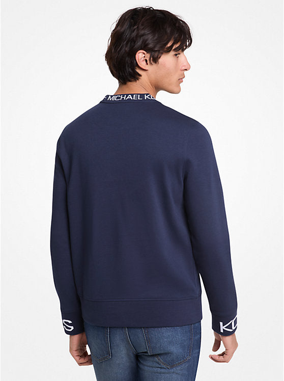 Logo Trim Cotton Blend Sweatshirt