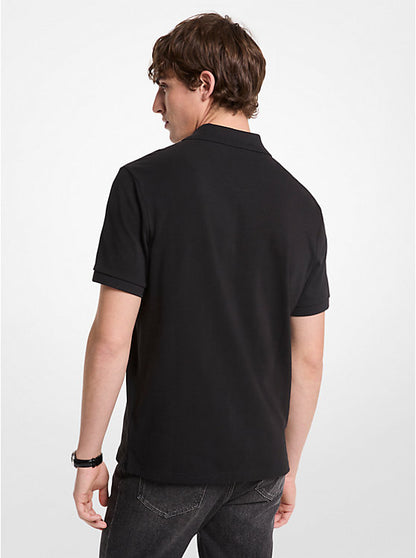 Cotton Zip-Up Polo Shirt