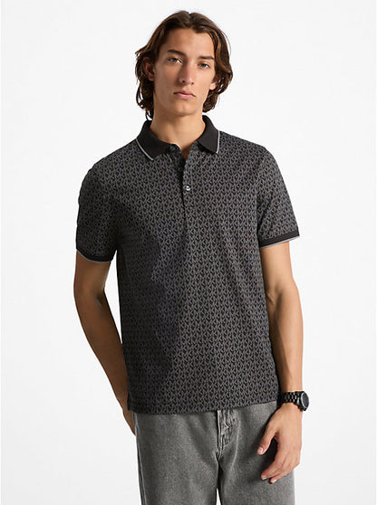 Greenwich Signature Logo Print Cotton Polo Shirt