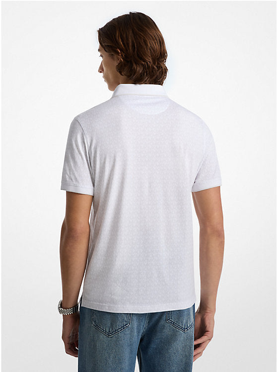 Greenwich Signature Logo Print Cotton Polo Shirt