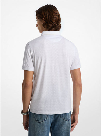 Greenwich Signature Logo Print Cotton Polo Shirt
