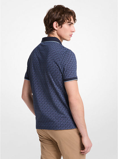 Greenwich Signature Logo Print Cotton Polo Shirt