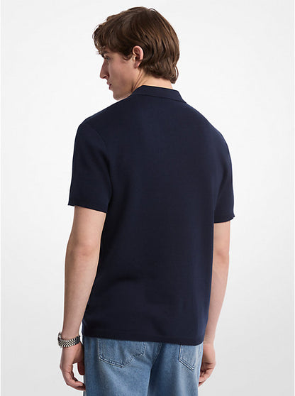 Cotton Zip-Up Polo Shirt