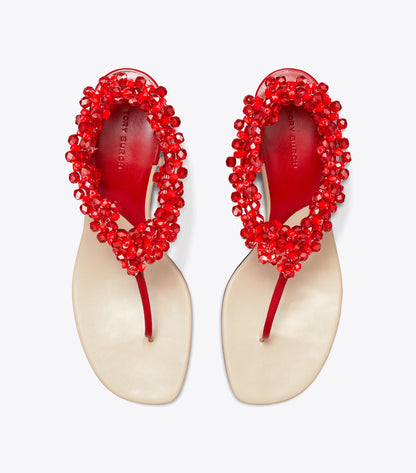 Beaded Heeled Sandal