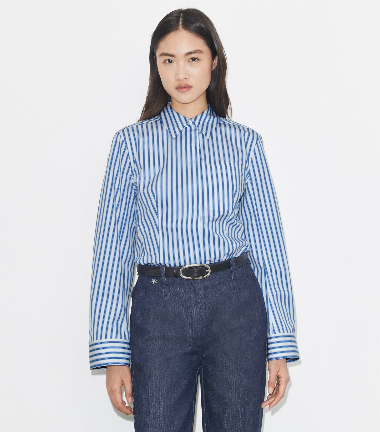 Bell-Sleeve Cotton Shirt
