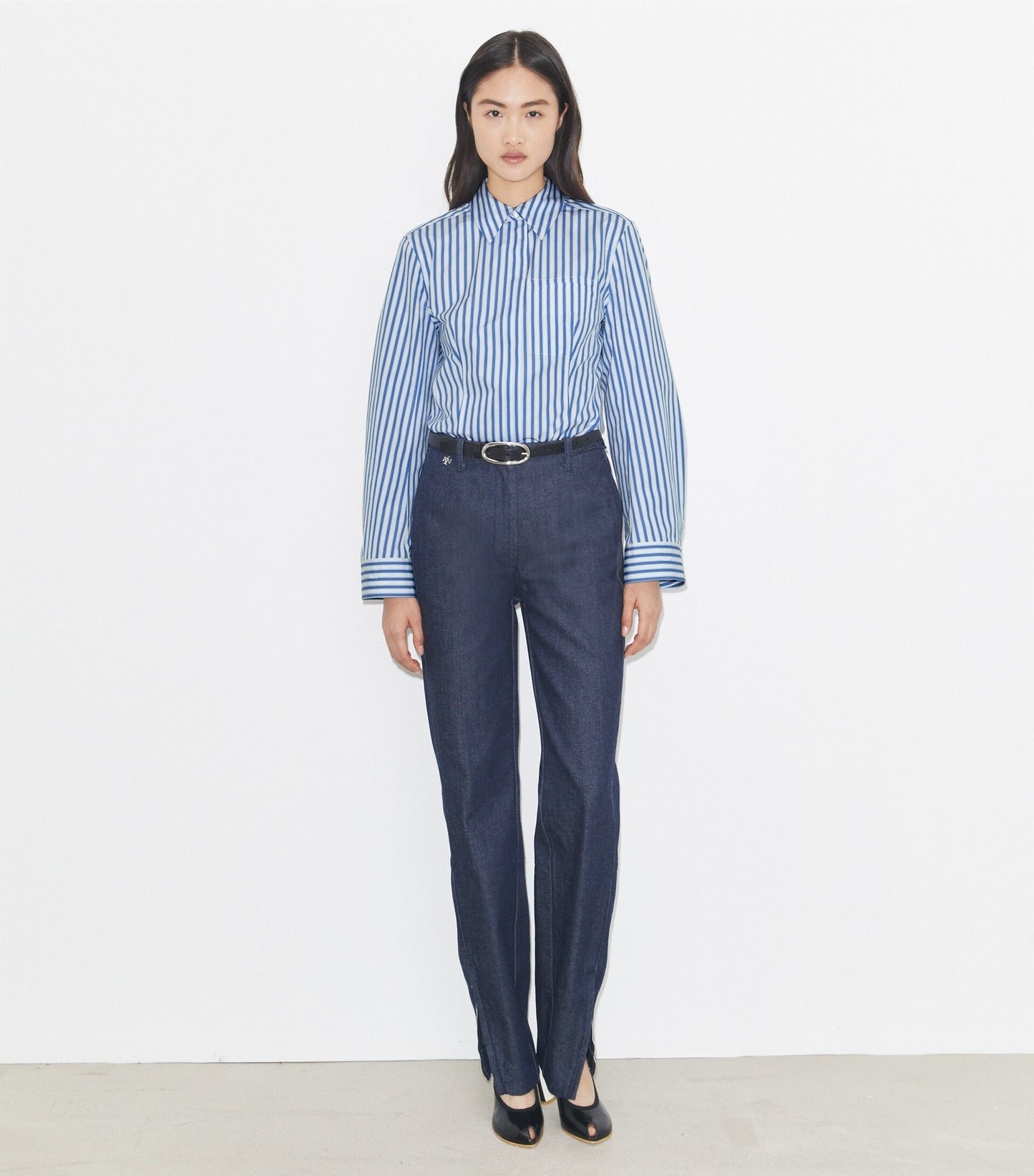 Bell-Sleeve Cotton Shirt