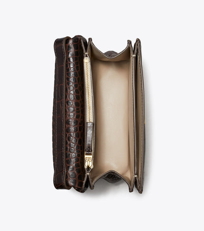 Charlie Croc-Embossed Shoulder Bag