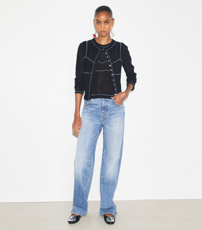 Cotton And Nylon Mesh Cardigan