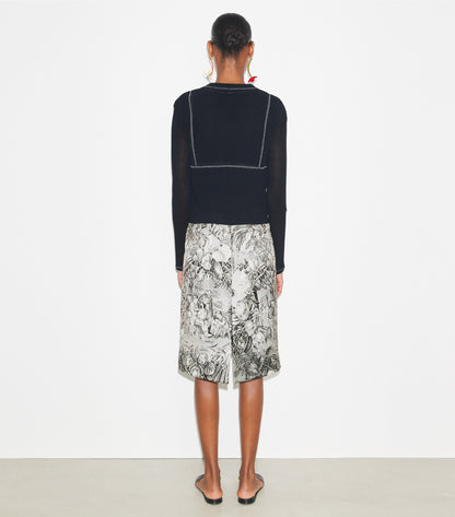 Cotton And Nylon Mesh Cardigan