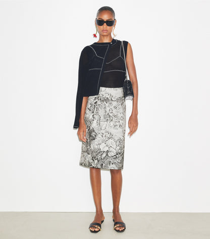 Cotton And Nylon Mesh Cardigan