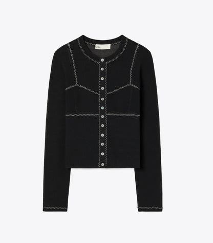 Cotton And Nylon Mesh Cardigan