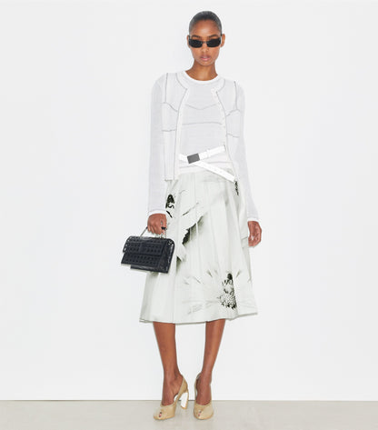 Cotton And Nylon Mesh Cardigan