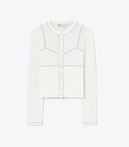 Cotton And Nylon Mesh Cardigan