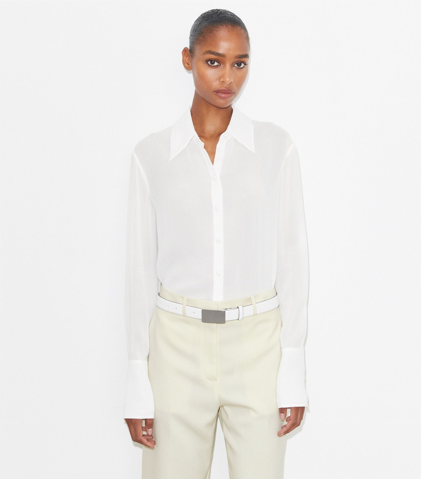 Cuffed Viscose Shirt