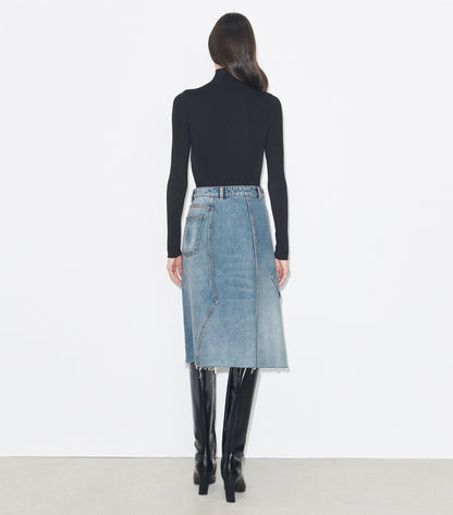 Deconstructed Denim Skirt