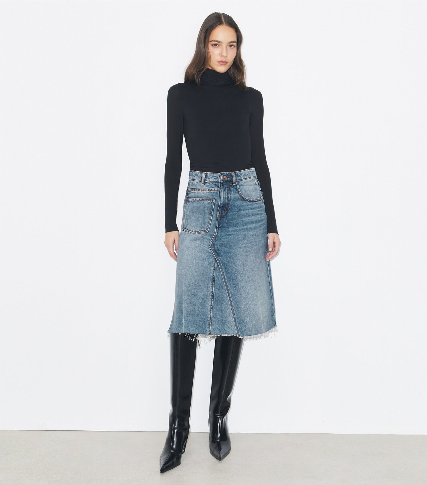 Deconstructed Denim Skirt