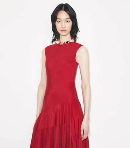 Flared Cotton Silk Dress