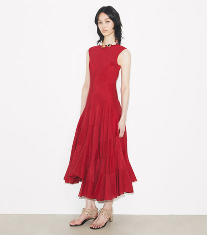 Flared Cotton Silk Dress