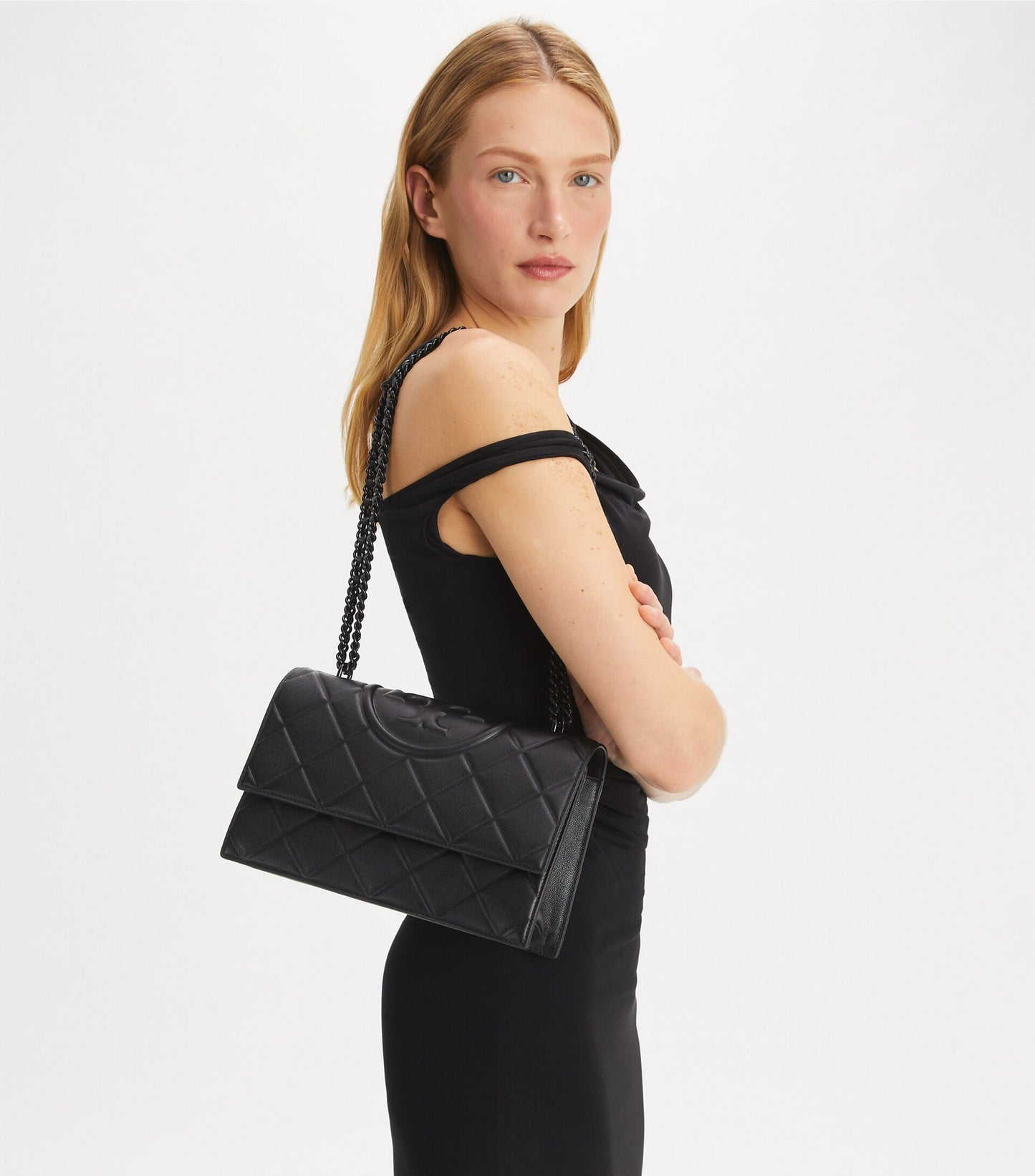 Fleming Polished-Grain Shoulder Bag