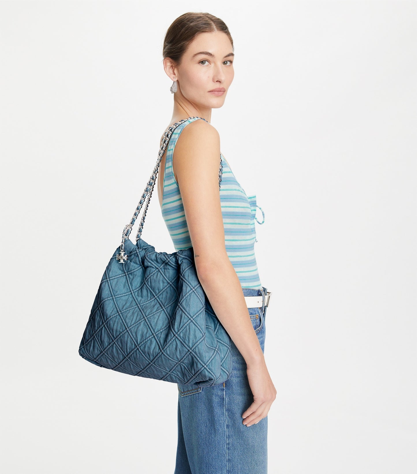 Fleming Soft Denim Hobo Bag