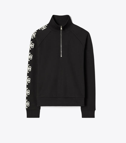 French Terry Logo Sleeve Half-Zip Sweatshirt