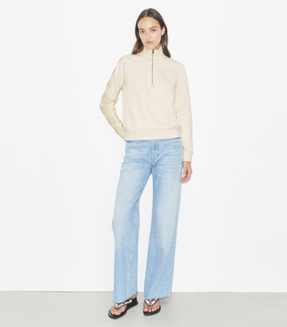 French Terry Logo Sleeve Half-Zip Sweatshirt