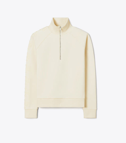 French Terry Logo Sleeve Half-Zip Sweatshirt