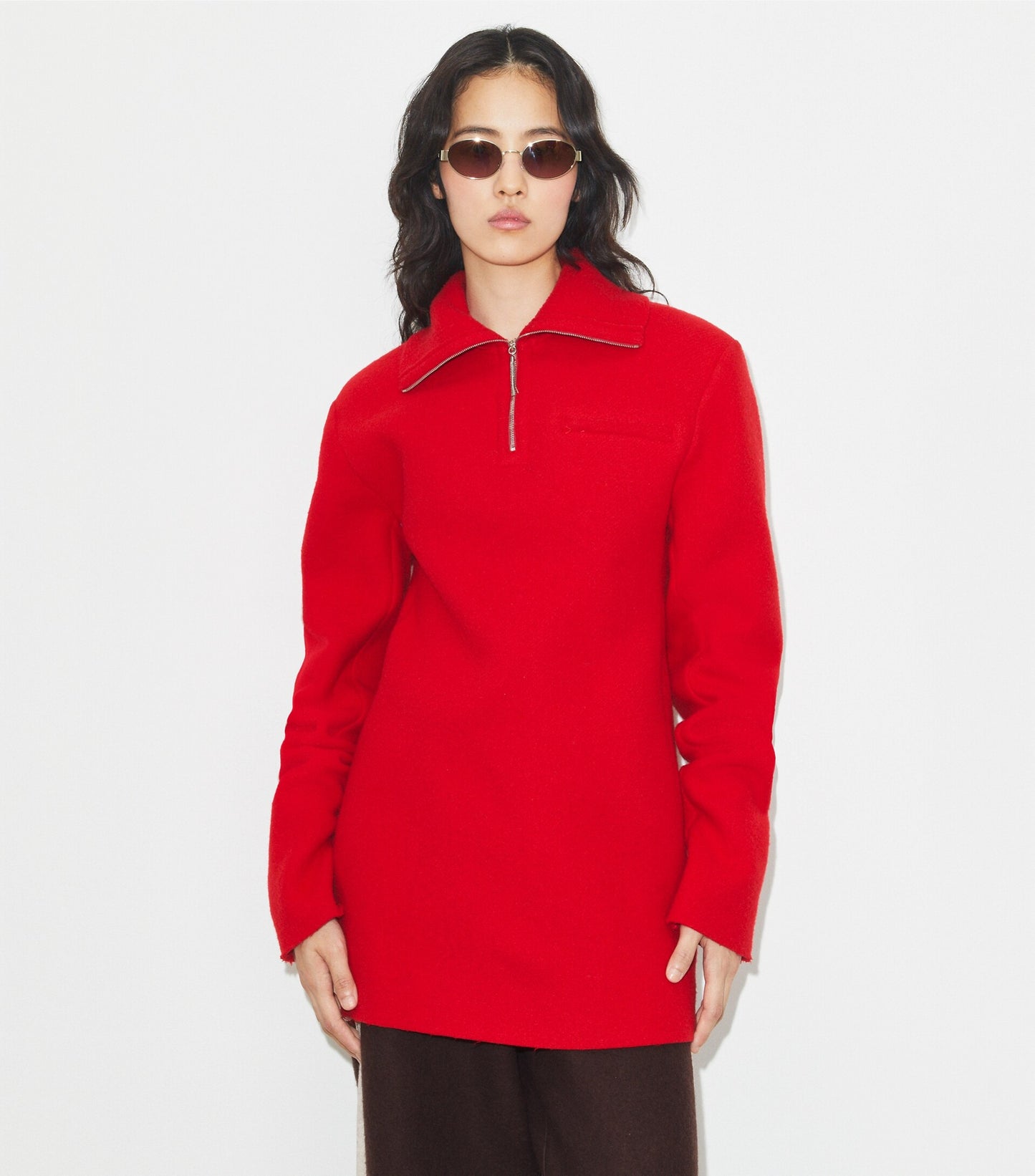 Half-Zip Wool Sweatshirt